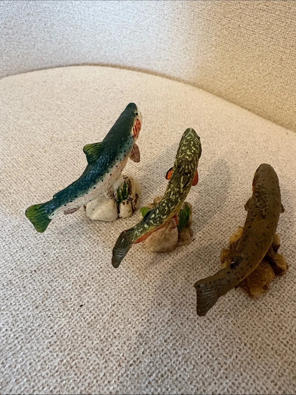 Vintage land and sea collectibles Realistic Fish Figurines - Multicolor Set of 3